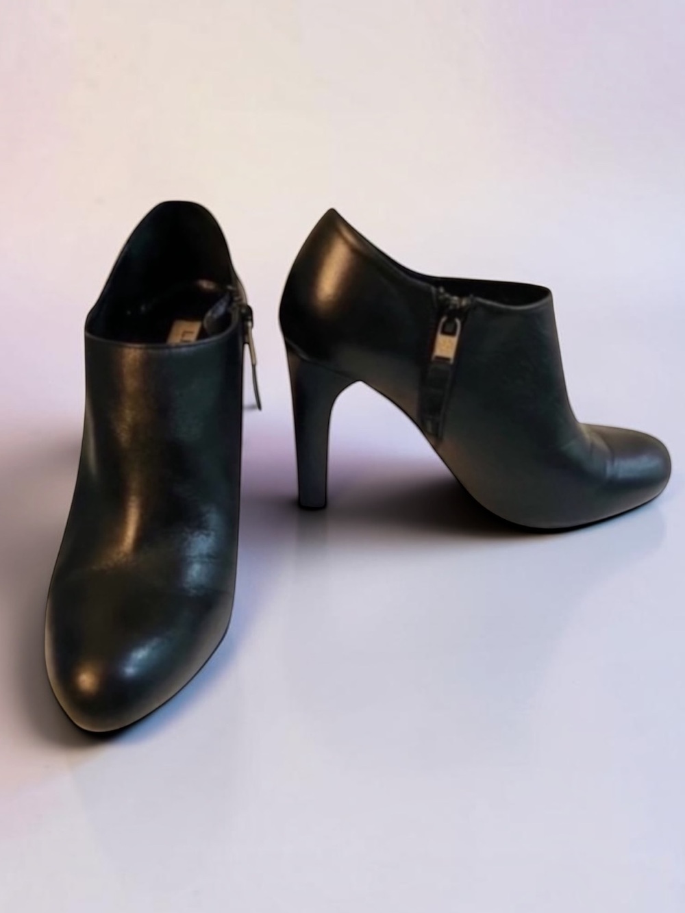 L.K BENNETT LONDON Black Leather Suede Booties Shoes Size 36